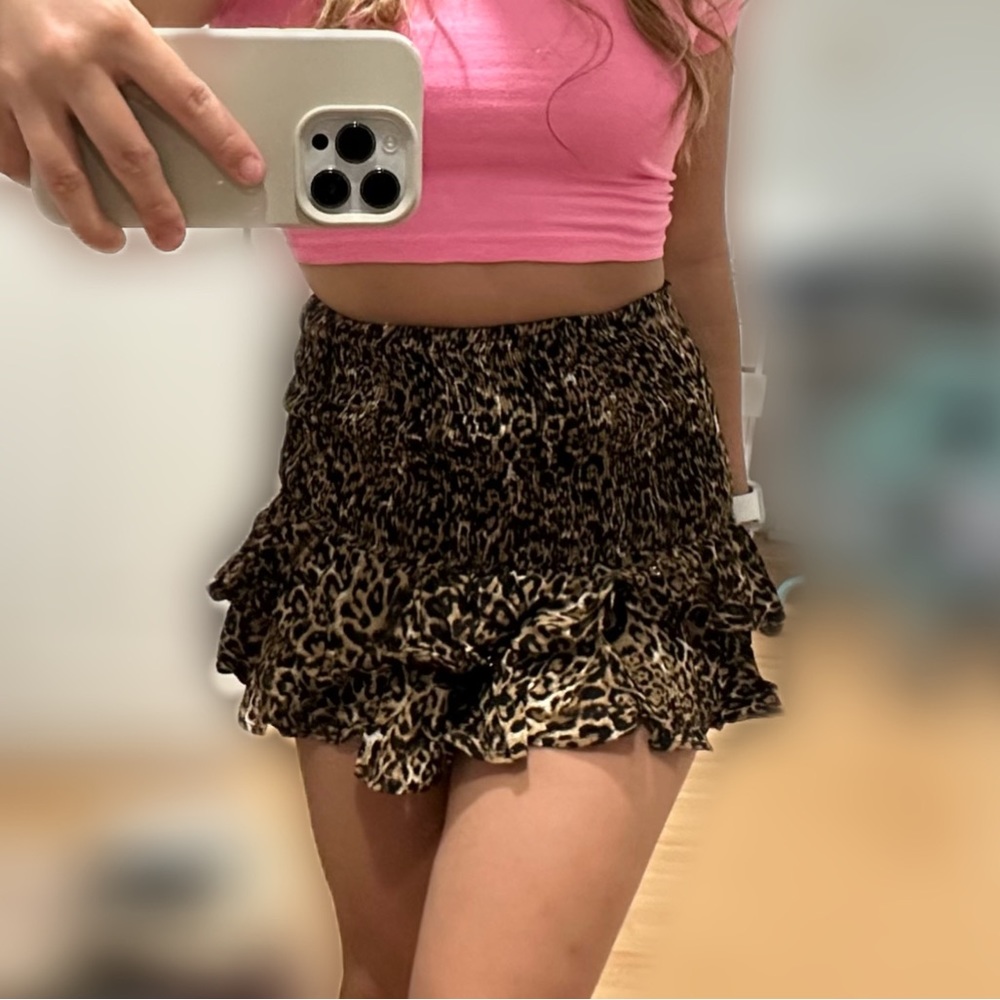 Zara Cheetah Print Ruffle Skort - XS